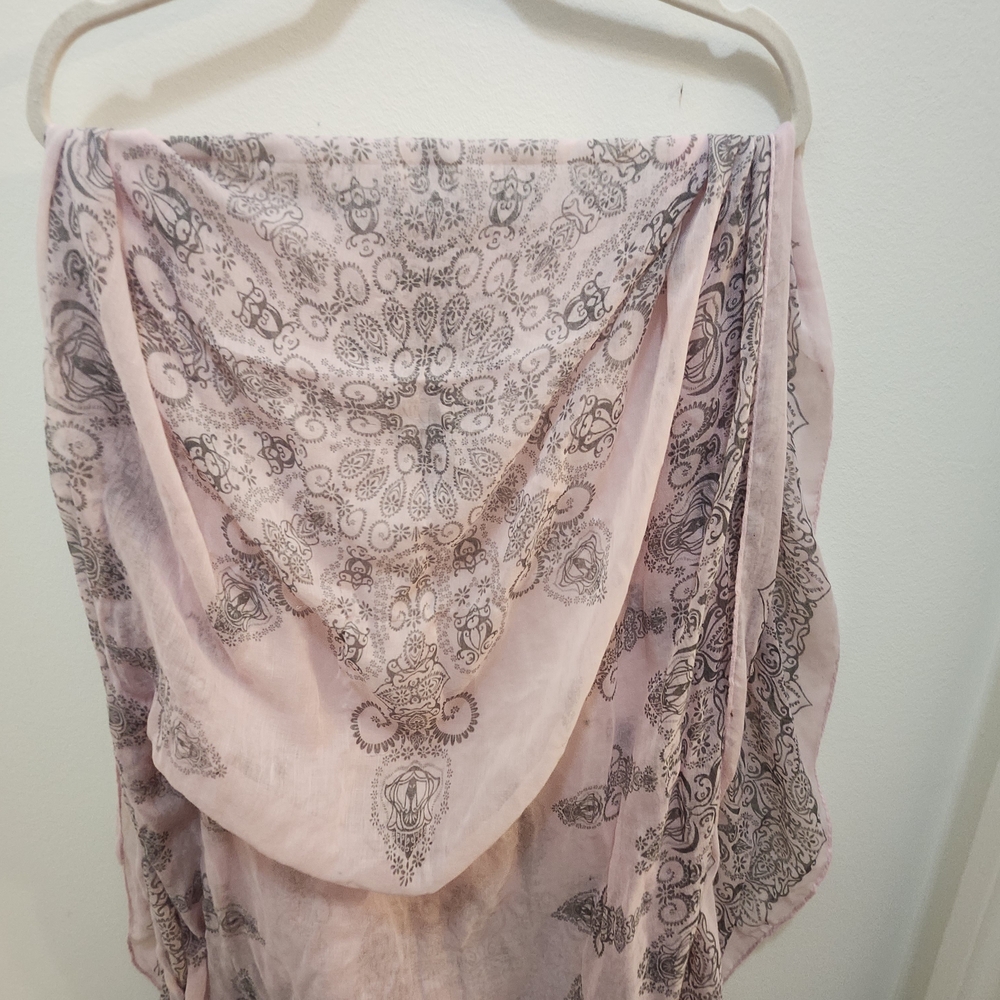Light Pink Paisley Print Scarf